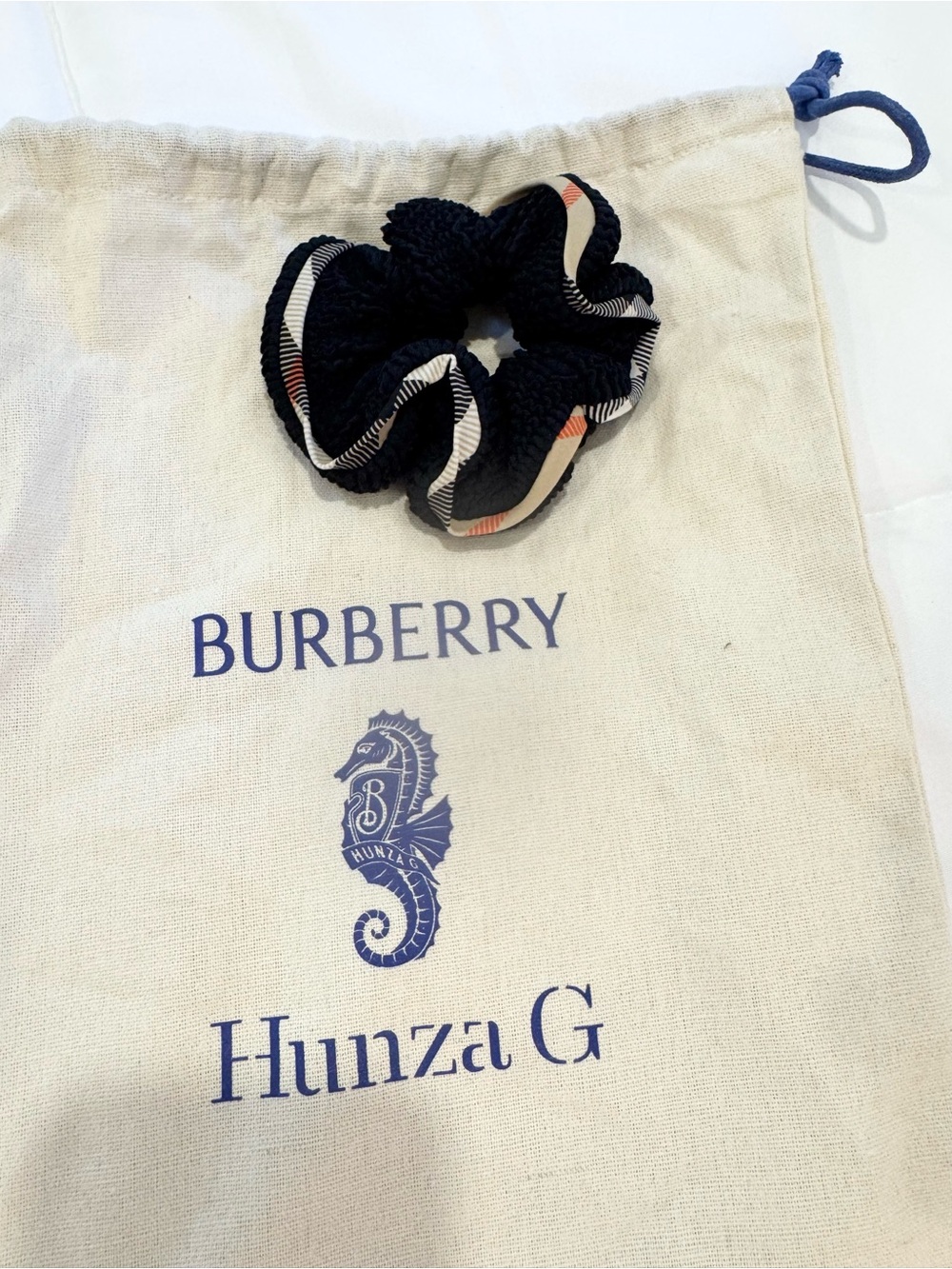 Burberry x Hunza G Collab Scrunchie